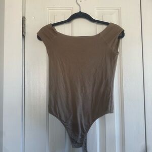 Everlane Brown Cap Sleeve Bodysuit